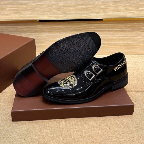 Replica Versace Leather Shoes For Men #1134902 $80.00 USD for Wholesale