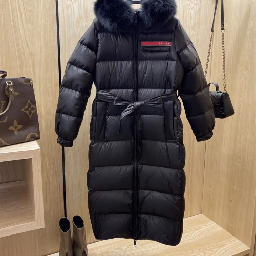 Wholesale Prada Down Feather Coat Long Sleeved For Women #1138185 $257.85 USD, Wholesale Quality Replica Prada Down Feather Coat