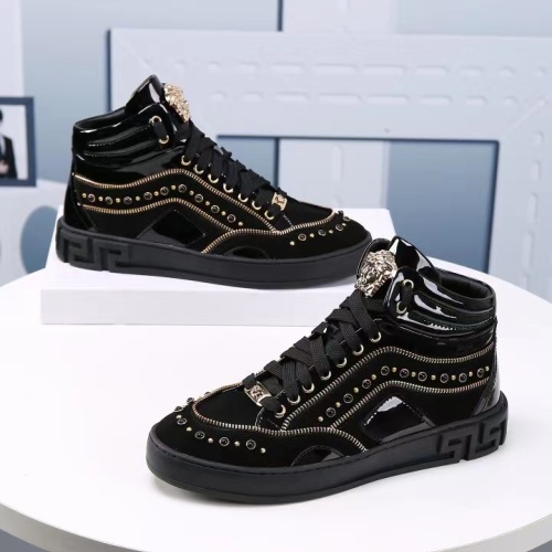 Wholesale Versace High Tops Shoes For Men #1163740 $82.00 USD, Wholesale Quality Replica Versace High Tops Shoes