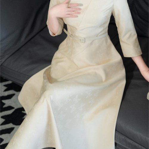 Replica Christian Dior Dresses Middle Sleeved For Women #1184231 $122.00 USD for Wholesale