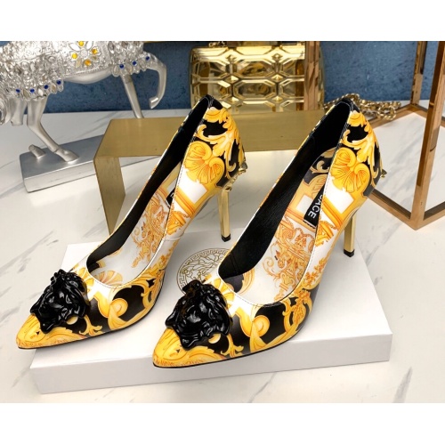 Wholesale Versace High-Heeled Shoes For Women #1187400 $82.00 USD, Wholesale Quality Replica Versace High-Heeled Shoes