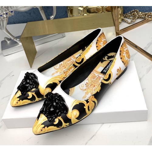 Wholesale Versace Flat Shoes For Women #1187401 $76.00 USD, Wholesale Quality Replica Versace Flat Shoes