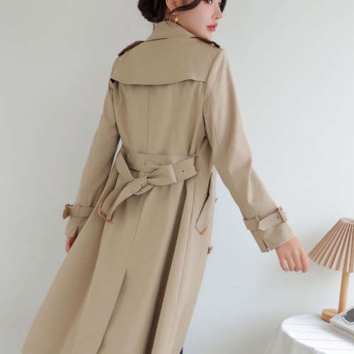 Replica Burberry Trench Coat Long Sleeved For Women #1187717 $160.00 USD for Wholesale