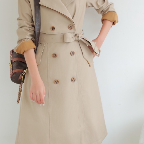 Replica Burberry Trench Coat Long Sleeved For Women #1187717 $160.00 USD for Wholesale