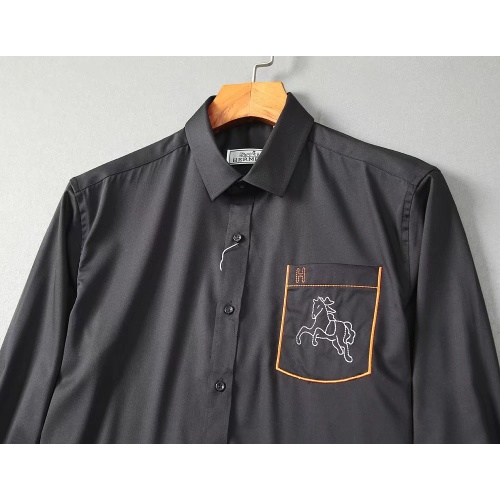 Replica Hermes Shirts Long Sleeved For Men #1192227 $42.00 USD for Wholesale