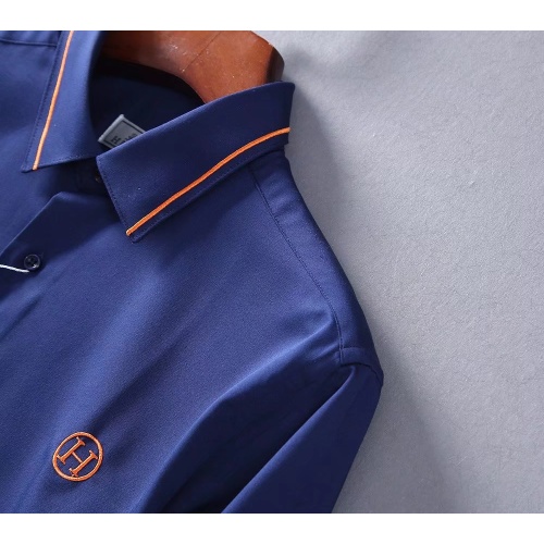 Replica Hermes Shirts Long Sleeved For Men #1192240 $40.00 USD for Wholesale