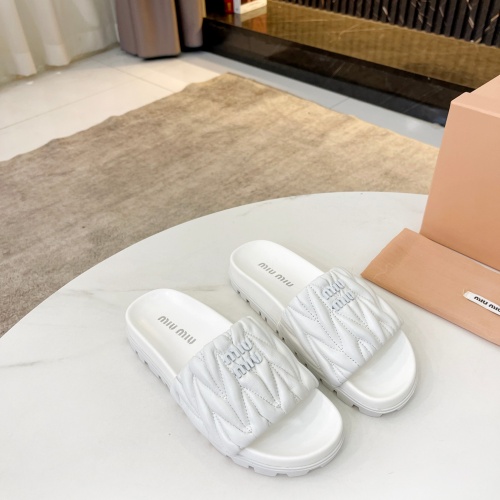 Replica MIU MIU Slippers For Women #1198138 $82.00 USD for Wholesale