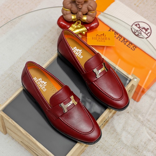 Wholesale Hermes Leather Shoes For Men #1204876 $92.00 USD, Wholesale Quality Replica Hermes Leather Shoes