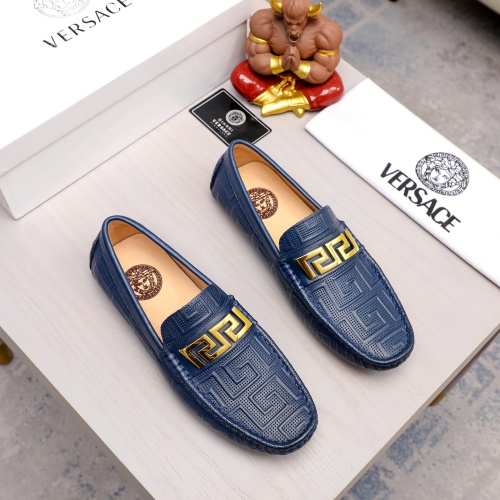 Wholesale Versace Leather Shoes For Men #1205123 $76.00 USD, Wholesale Quality Replica Versace Leather Shoes