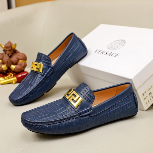 Replica Versace Leather Shoes For Men #1205123 $76.00 USD for Wholesale