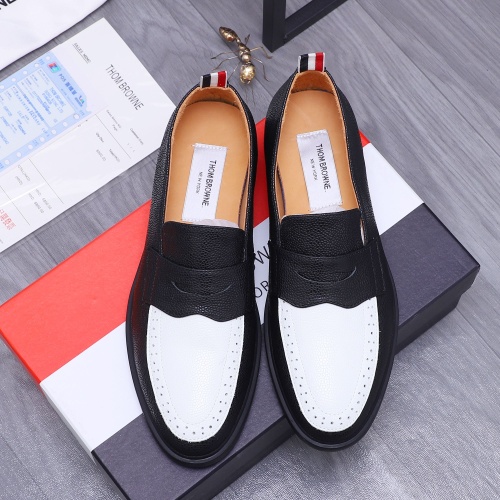 Replica Thom Browne Leather Shoes For Men #1207393 $82.00 USD for Wholesale