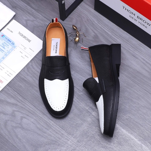 Replica Thom Browne Leather Shoes For Men #1207393 $82.00 USD for Wholesale