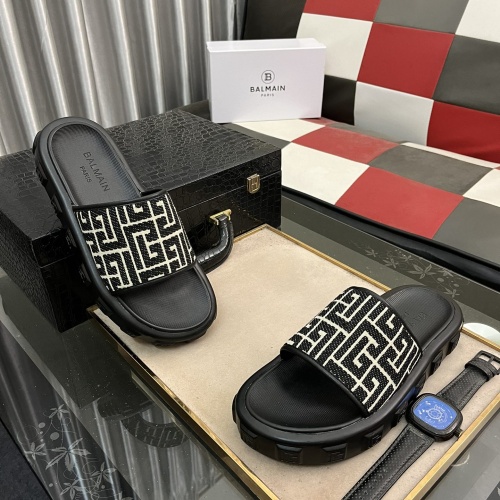 Replica Balmain Slippers For Men #1207471 $52.00 USD for Wholesale