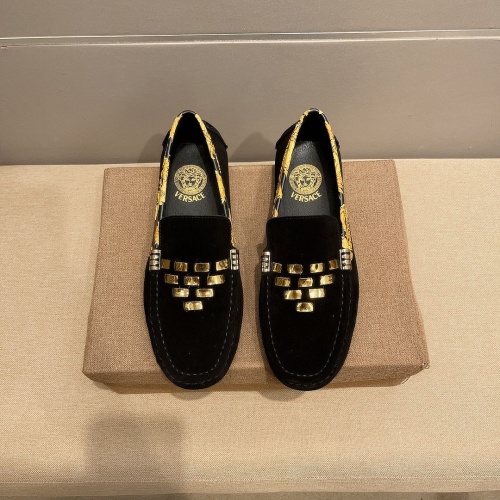 Wholesale Versace Leather Shoes For Men #1207513 $68.00 USD, Wholesale Quality Replica Versace Leather Shoes