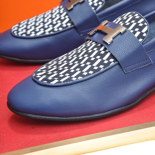 Replica Hermes Leather Shoes For Men #1207614 $100.00 USD for Wholesale