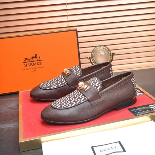 Wholesale Hermes Leather Shoes For Men #1207618 $100.00 USD, Wholesale Quality Replica Hermes Leather Shoes