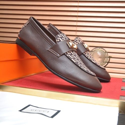 Replica Hermes Leather Shoes For Men #1207618 $100.00 USD for Wholesale