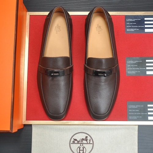 Replica Hermes Leather Shoes For Men #1207623 $102.00 USD for Wholesale