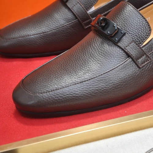 Replica Hermes Leather Shoes For Men #1207623 $102.00 USD for Wholesale