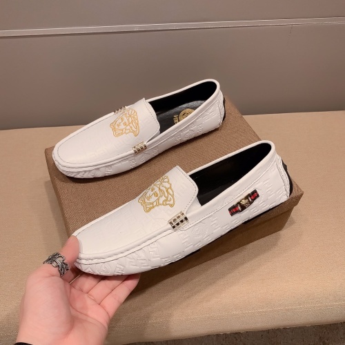 Wholesale Versace Leather Shoes For Men #1207868 $68.00 USD, Wholesale Quality Replica Versace Leather Shoes