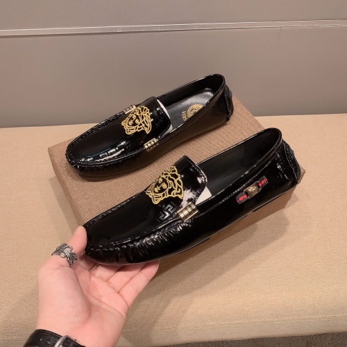 Wholesale Versace Leather Shoes For Men #1207869 $68.00 USD, Wholesale Quality Replica Versace Leather Shoes