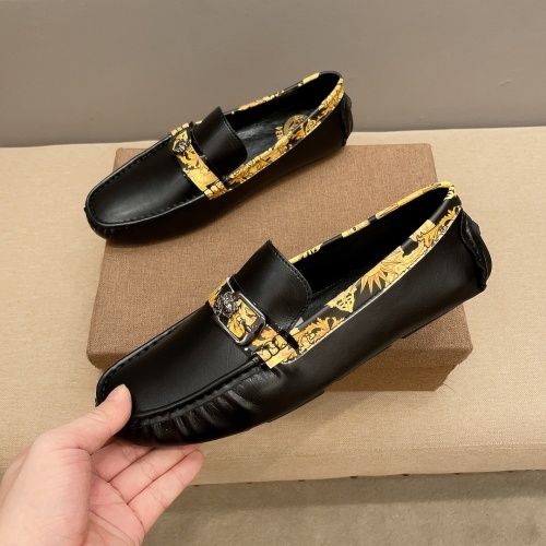 Wholesale Versace Leather Shoes For Men #1207943 $68.00 USD, Wholesale Quality Replica Versace Leather Shoes