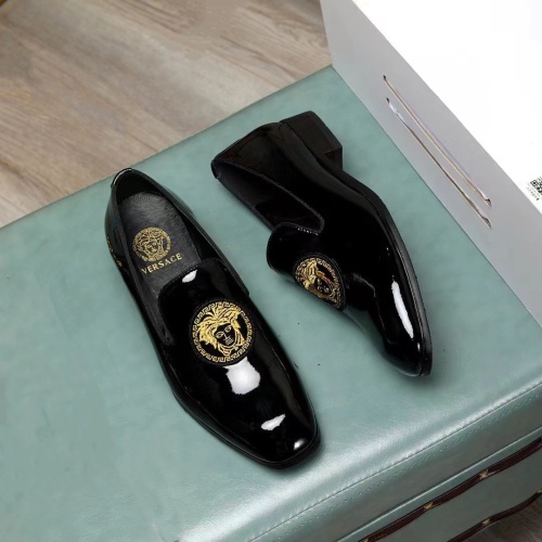 Wholesale Versace Leather Shoes For Men #1208301 $76.00 USD, Wholesale Quality Replica Versace Leather Shoes