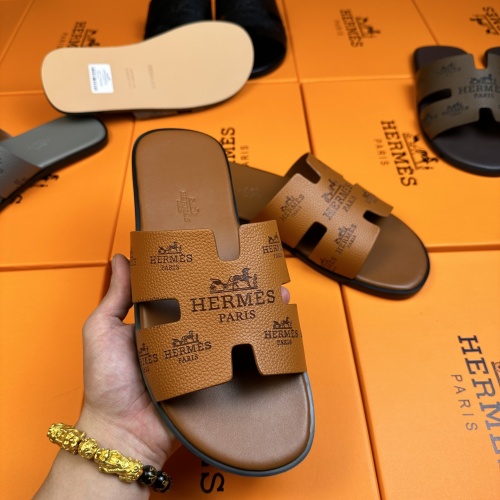 Replica Hermes Slippers For Men #1208493 $48.00 USD for Wholesale