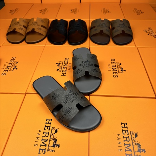 Replica Hermes Slippers For Men #1208496 $48.00 USD for Wholesale