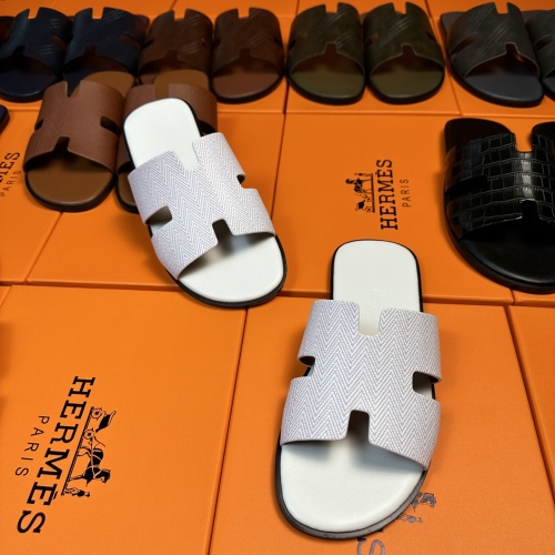 Replica Hermes Slippers For Men #1208503 $48.00 USD for Wholesale