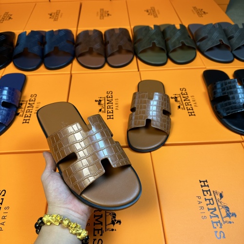 Replica Hermes Slippers For Men #1208508 $48.00 USD for Wholesale