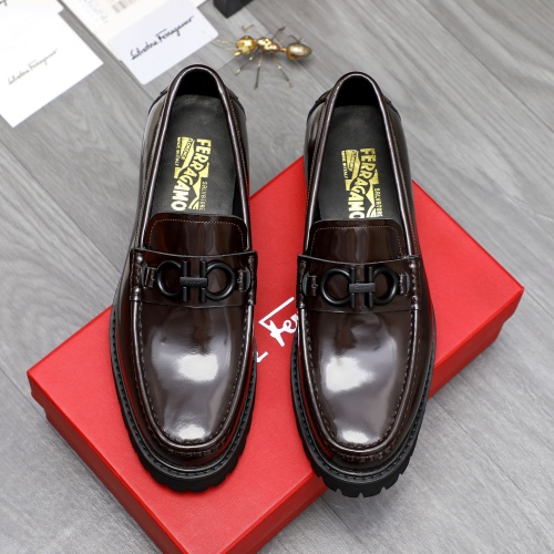 Replica Salvatore Ferragamo Leather Shoes For Men #1209379 $82.00 USD for Wholesale