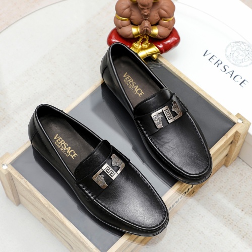 Wholesale Versace Leather Shoes For Men #1209496 $68.00 USD, Wholesale Quality Replica Versace Leather Shoes