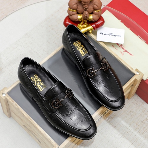 Replica Salvatore Ferragamo Leather Shoes For Men #1209504 $80.00 USD for Wholesale