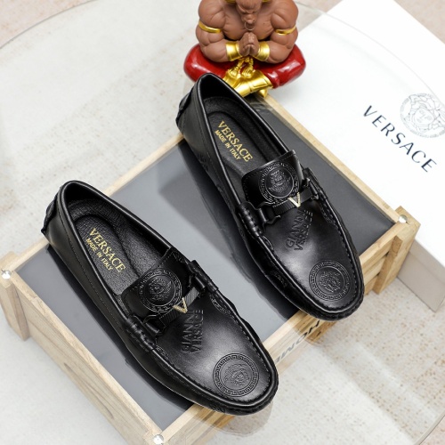 Wholesale Versace Leather Shoes For Men #1209521 $72.00 USD, Wholesale Quality Replica Versace Leather Shoes