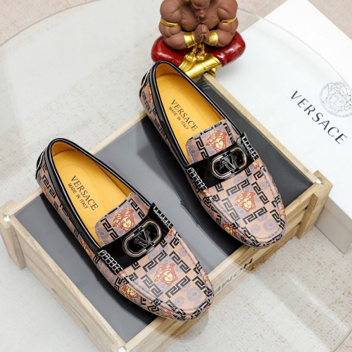 Wholesale Versace Leather Shoes For Men #1209522 $72.00 USD, Wholesale Quality Replica Versace Leather Shoes