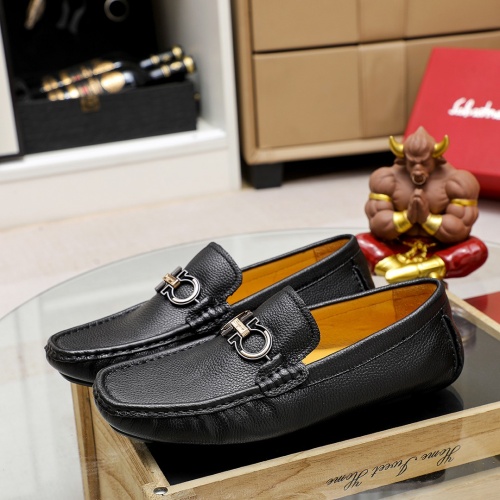 Replica Salvatore Ferragamo Leather Shoes For Men #1209565 $72.00 USD for Wholesale