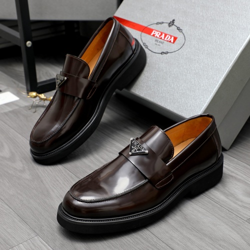 Wholesale Prada Leather Shoes For Men #1209568 $85.00 USD, Wholesale Quality Replica Prada Leather Shoes