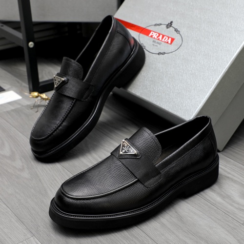 Wholesale Prada Leather Shoes For Men #1209570 $85.00 USD, Wholesale Quality Replica Prada Leather Shoes