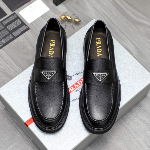 Replica Prada Leather Shoes For Men #1209570 $85.00 USD for Wholesale