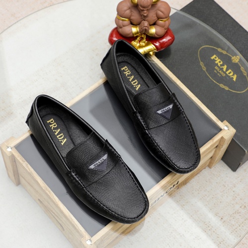 Wholesale Prada Leather Shoes For Men #1209576 $72.00 USD, Wholesale Quality Replica Prada Leather Shoes