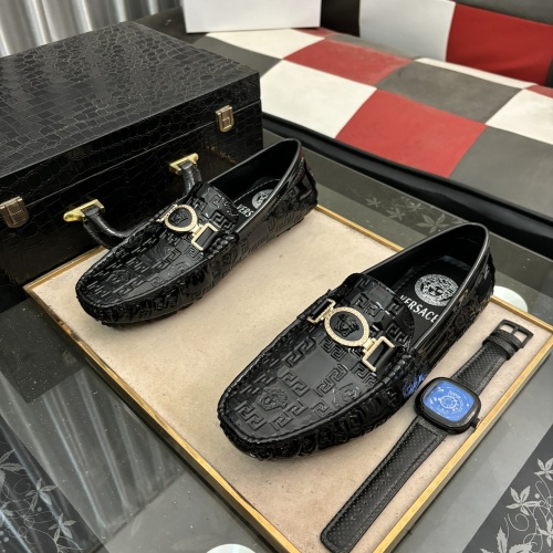 Wholesale Versace Leather Shoes For Men #1209629 $72.00 USD, Wholesale Quality Replica Versace Leather Shoes