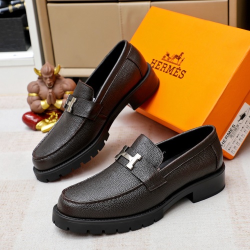 Wholesale Hermes Leather Shoes For Men #1209636 $82.00 USD, Wholesale Quality Replica Hermes Leather Shoes