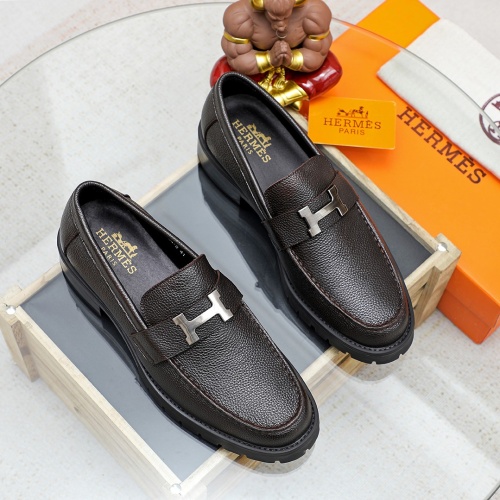 Replica Hermes Leather Shoes For Men #1209636 $82.00 USD for Wholesale