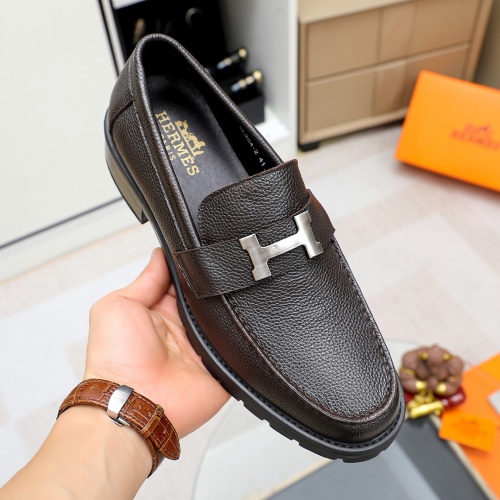 Replica Hermes Leather Shoes For Men #1209636 $82.00 USD for Wholesale