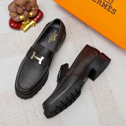 Replica Hermes Leather Shoes For Men #1209636 $82.00 USD for Wholesale