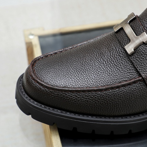 Replica Hermes Leather Shoes For Men #1209636 $82.00 USD for Wholesale