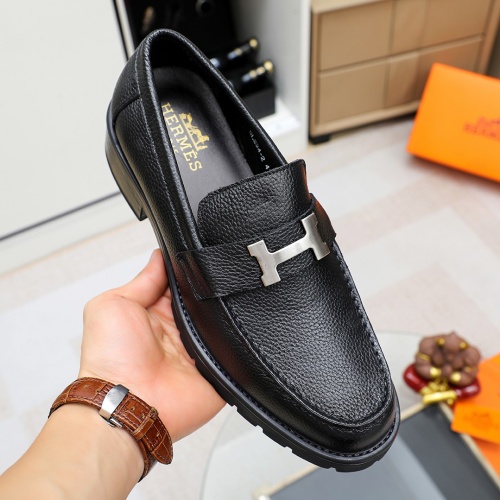 Replica Hermes Leather Shoes For Men #1209637 $82.00 USD for Wholesale