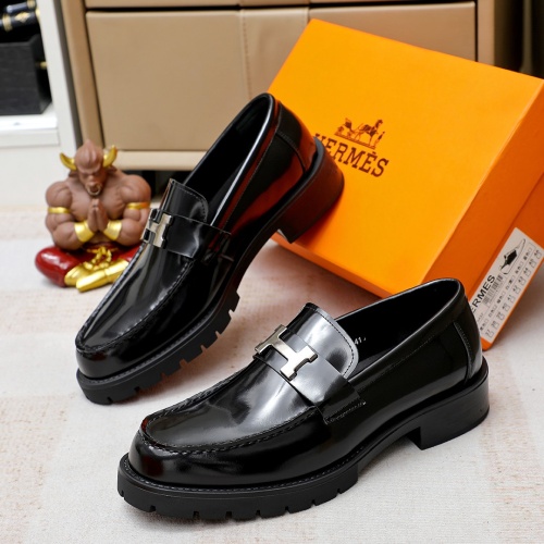 Wholesale Hermes Leather Shoes For Men #1209638 $82.00 USD, Wholesale Quality Replica Hermes Leather Shoes