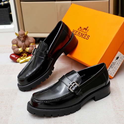 Wholesale Hermes Leather Shoes For Men #1209642 $82.00 USD, Wholesale Quality Replica Hermes Leather Shoes